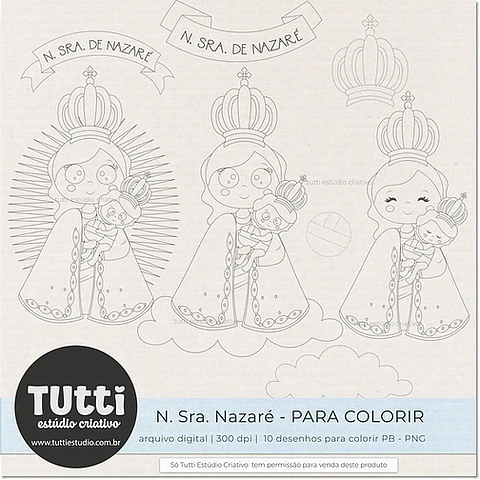 Kit Digital N Sra de Nazaré para Colorir 23