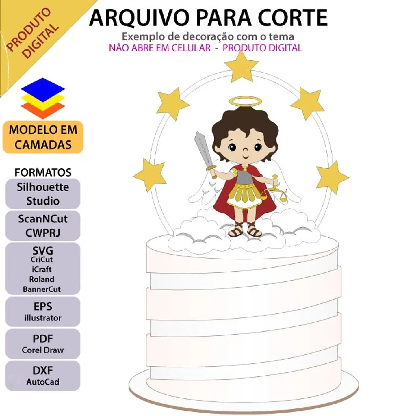 Arquivo de Corte Topo de Bolo Santo Santinhos 2 1