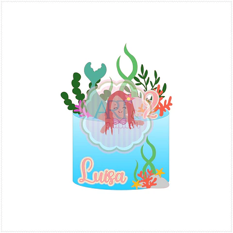 Arquivo de Corte Topo de Bolo Sereia 29