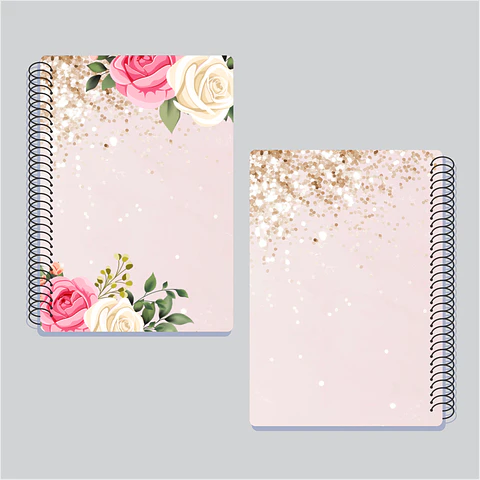 Encadernação - Capa Glitter Floral