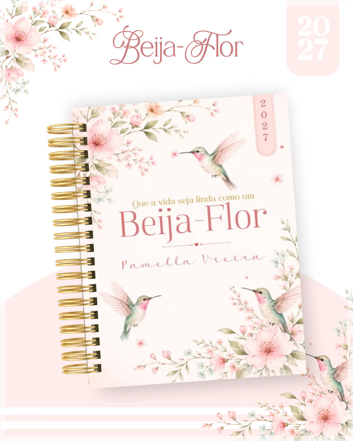 Encadernação - Agenda , Bloquinho , Calendário e Planner Beija Flor 1