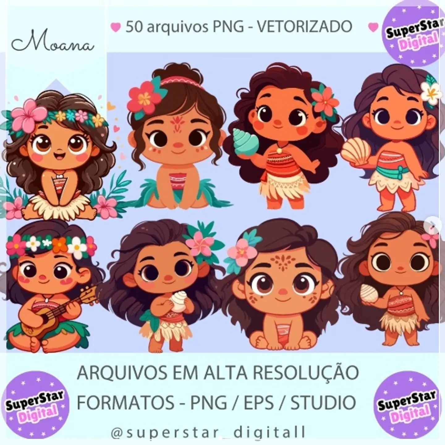 Kit Digital Moana Baby Vetor 47 1