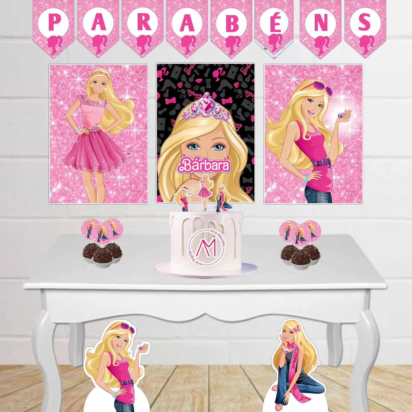 Arquivo de Corte Kit Festa Só um Bolinho Barbie 1 1