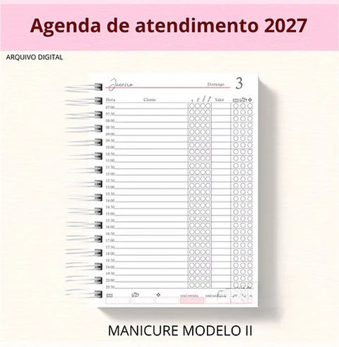 Encadernação - Agenda Manicure 2