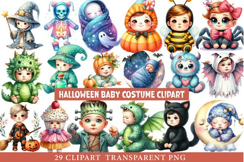 Kit Digital Halloween Baby Fantasias 7
