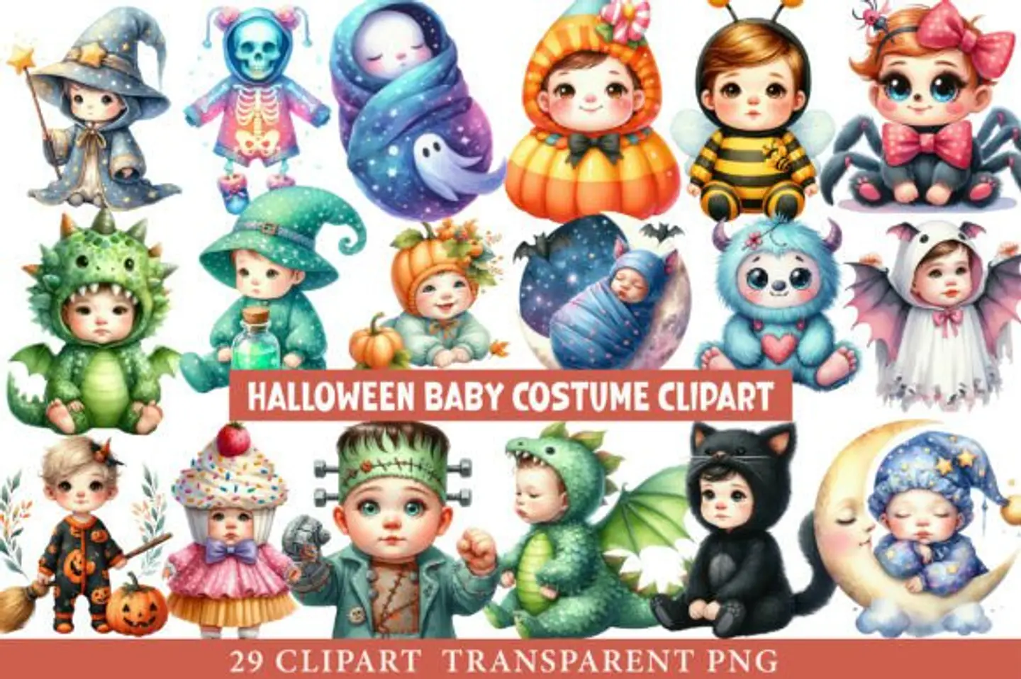 Kit Digital Halloween Baby Fantasias 7 1