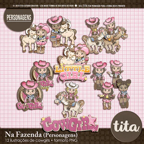 Kit Digital Na Fazenda Fazendinha Cowgirl Personagens 201