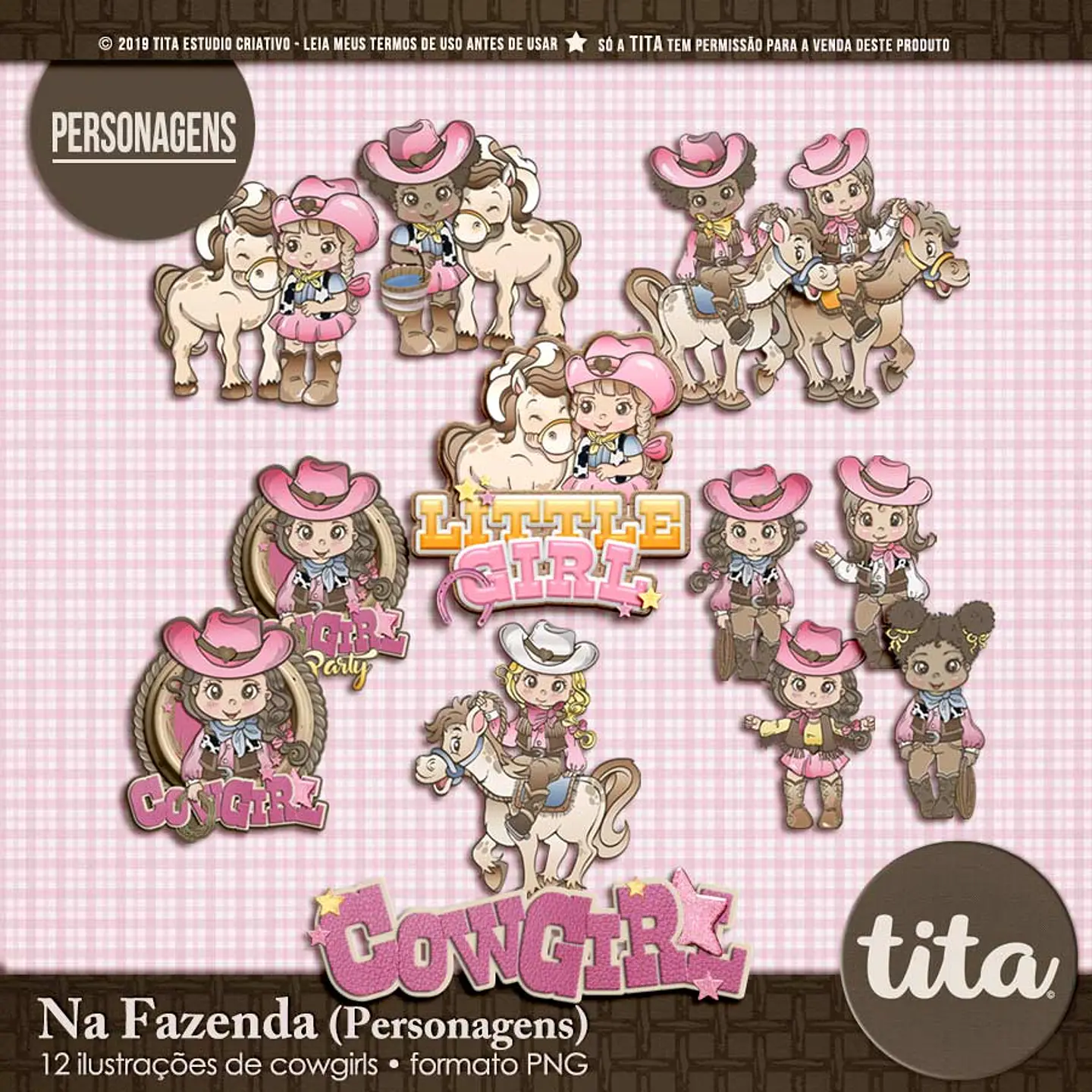 Kit Digital Na Fazenda Fazendinha Cowgirl Personagens 201 1