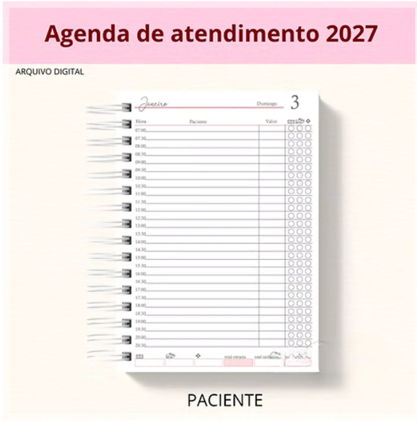 Encadernação - Agenda Paciente 1