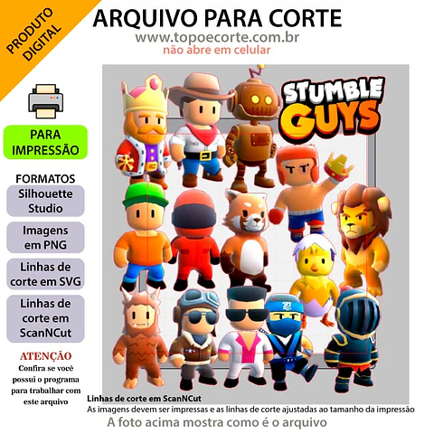 Arquivo de Corte Topo de Bolo Stumble Guys 3