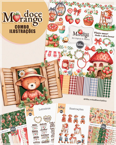 Kit Digital Doce Morango 105