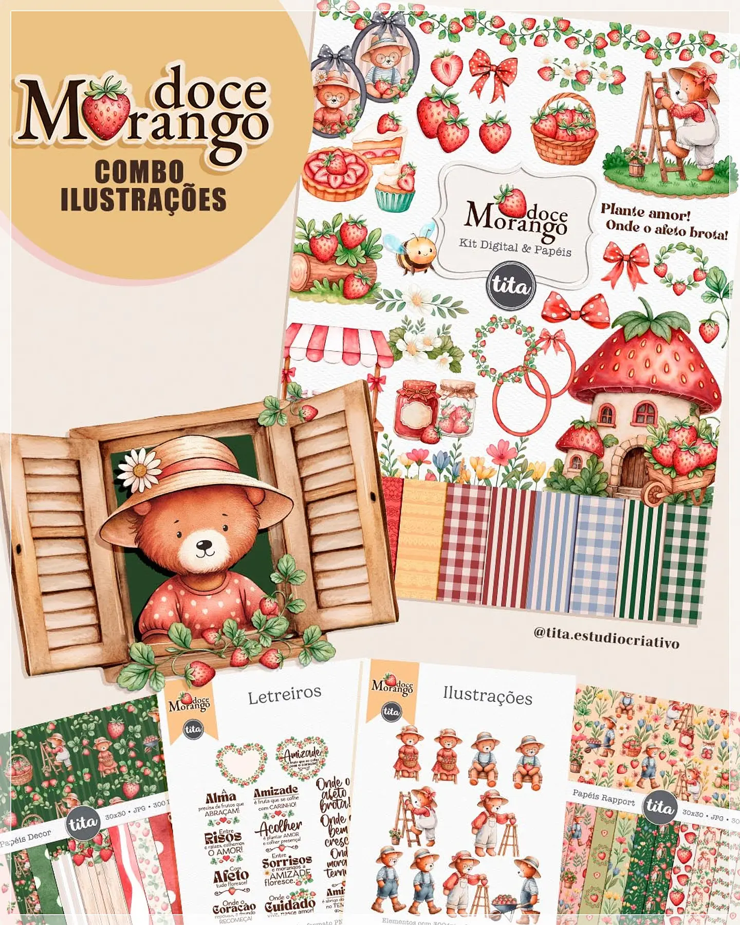 Kit Digital Doce Morango 105 1