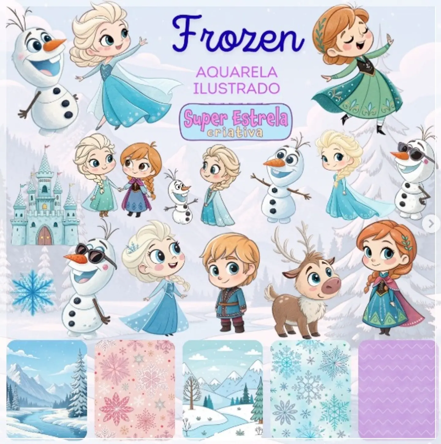 Kit Digital Frozen Aquarela 27 1