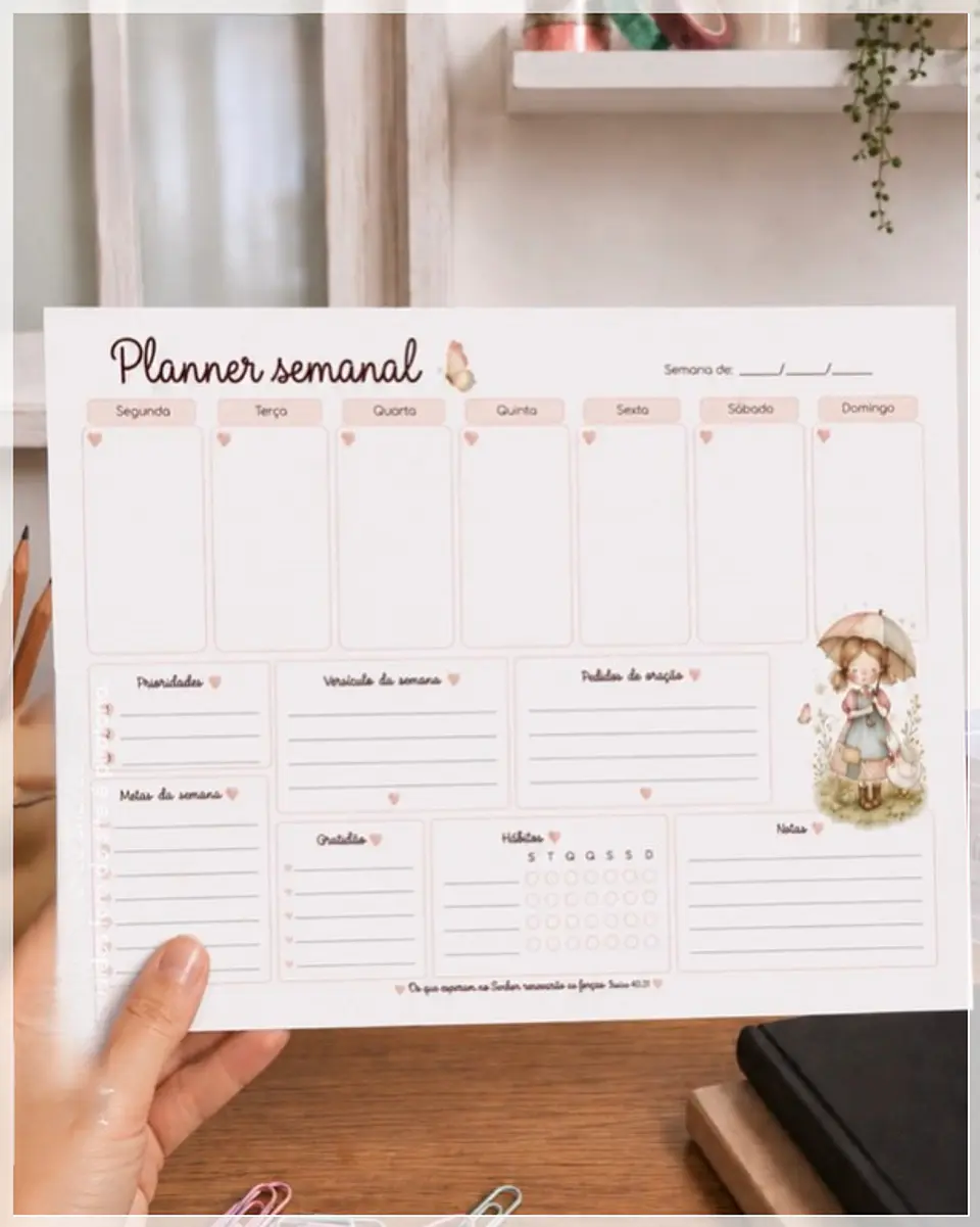 Encadernação - Planner Semanal Cristão 1