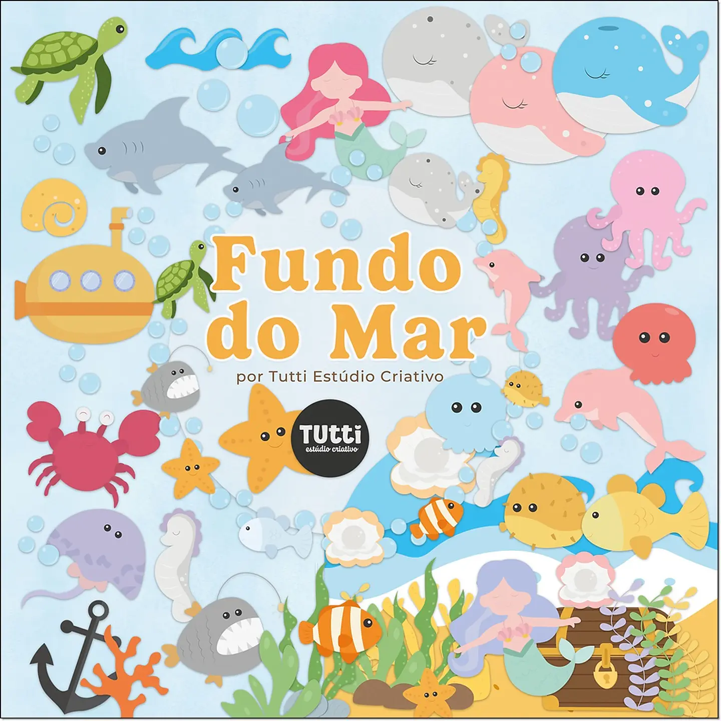 Kit Digital Fundo do Mar 14 1