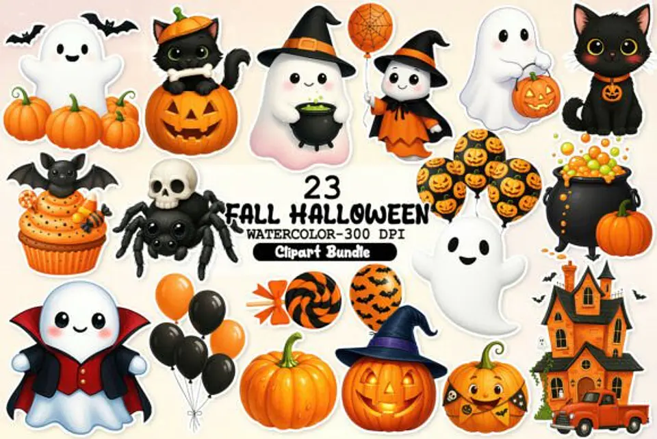 Kit Digital Kawaii Fall Halloween 1 1