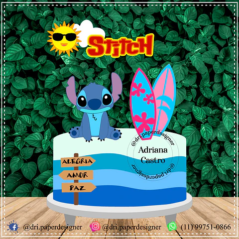 Arquivo de Corte Topo de Bolo Stitch 19