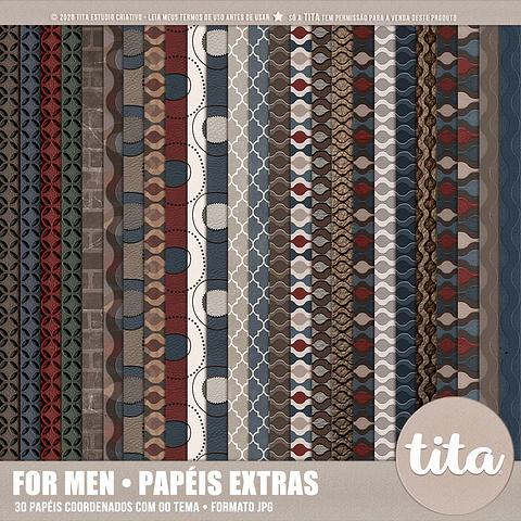 Kit Digital Masculino Papéis 173