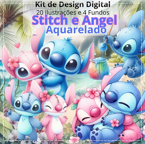 Kit Digital Stitch Personalizado Aquarelado 45