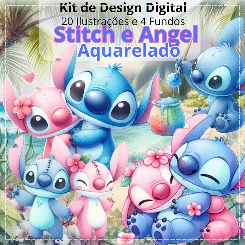 Kit Digital Stitch Personalizado Aquarelado 45 1