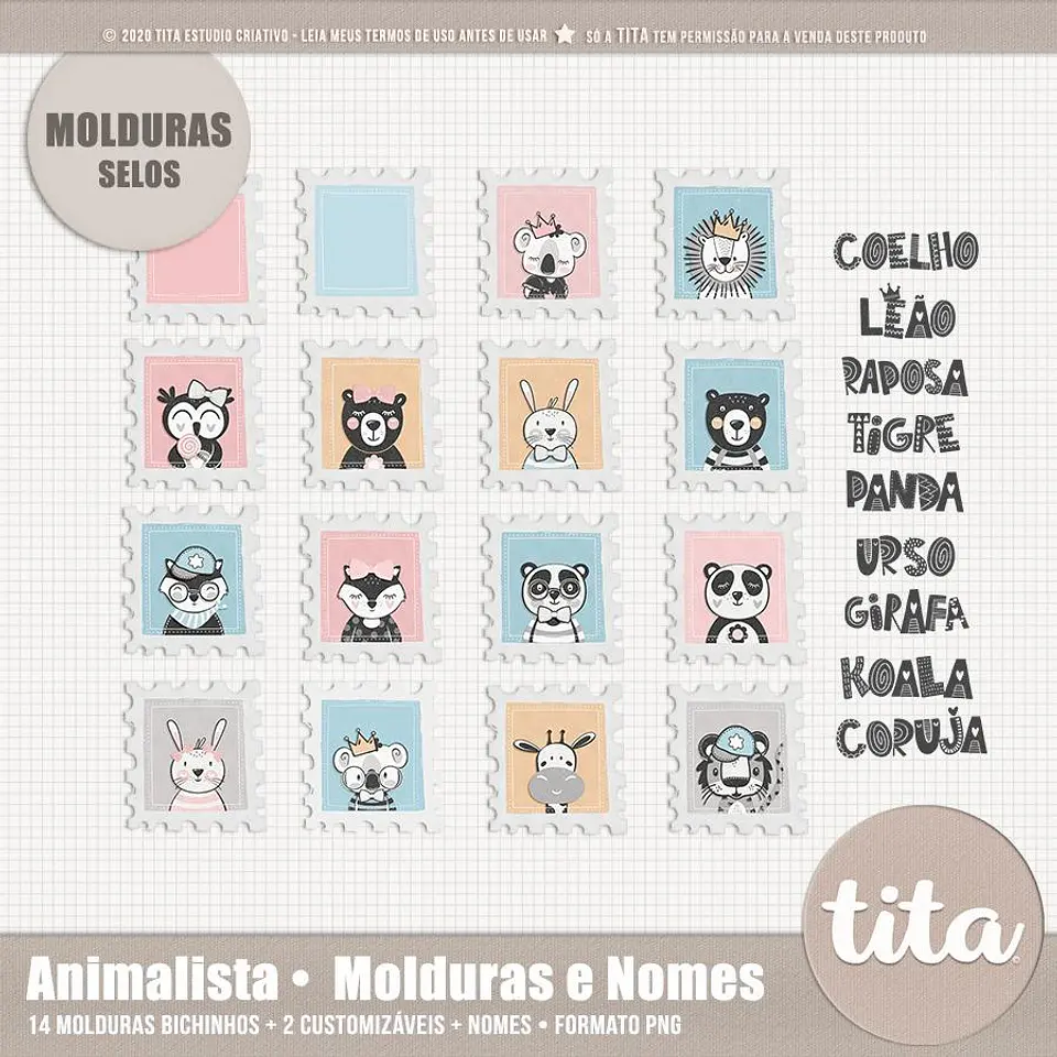 Kit Digital Animalista Molduras 17 1
