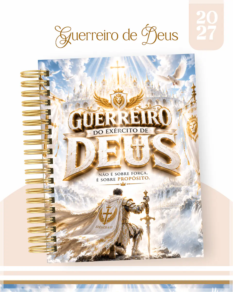 Encadernação - Agenda , Bloquinho , Calendário e Planner Guerreiro de Deus 1
