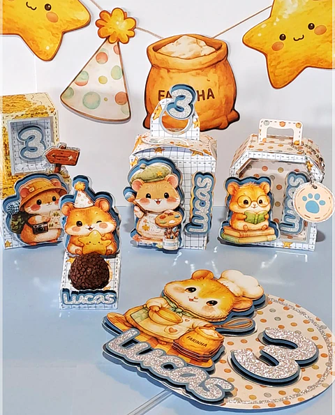 Arquivo de Corte Kit Festa Hamster Bichinho de Estimação 1