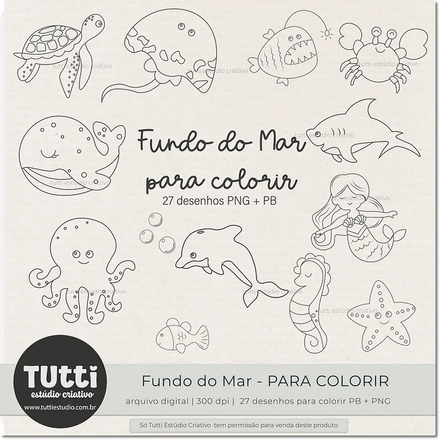 Kit Digital Fundo do Mar P&b 15 1