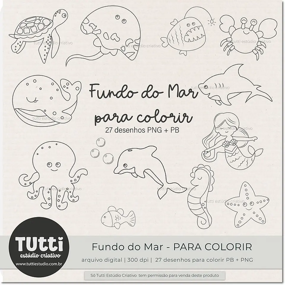 Kit Digital Fundo do Mar P&b 15 1