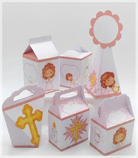 Arquivo de Corte Kit Festa Batismo Batizado Anjinha Menina Rosa 2