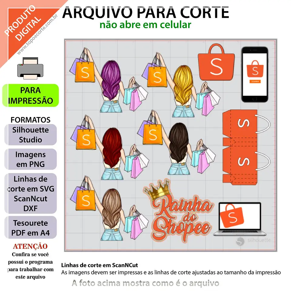Arquivo de Corte Topo de Bolo Shoppe 1 1