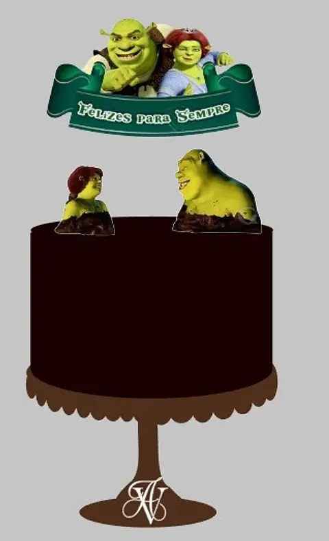 Arquivo de Corte Topo de Bolo Shrek e Fiona 7