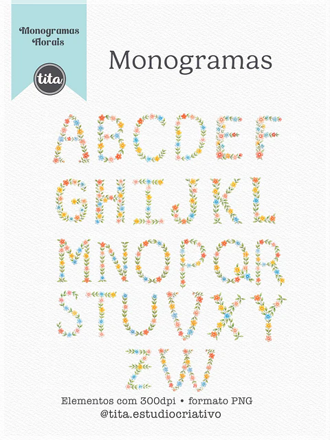 Kit Digital Monogramas Flor 183