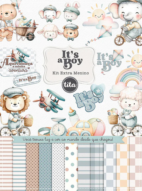 Kit Digital Menino It S a Boy 177