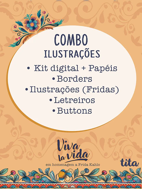Kit Digital Combo Ilustração Viva La Vida 80
