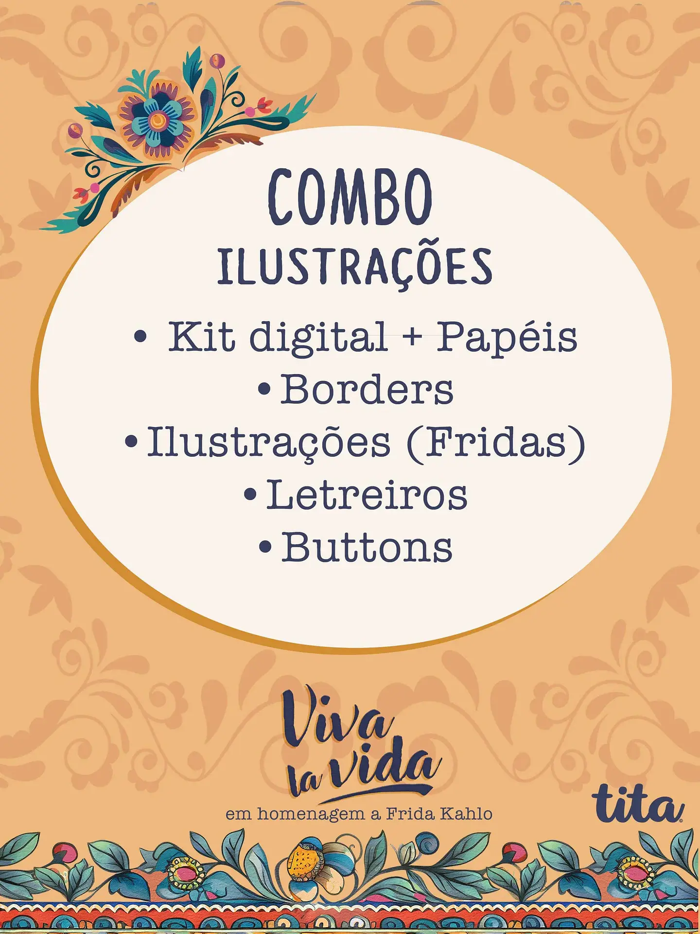 Kit Digital Combo Ilustração Viva La Vida 80 1