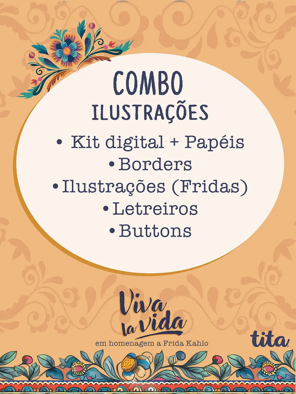 Kit Digital Combo Ilustração Viva La Vida 80 1