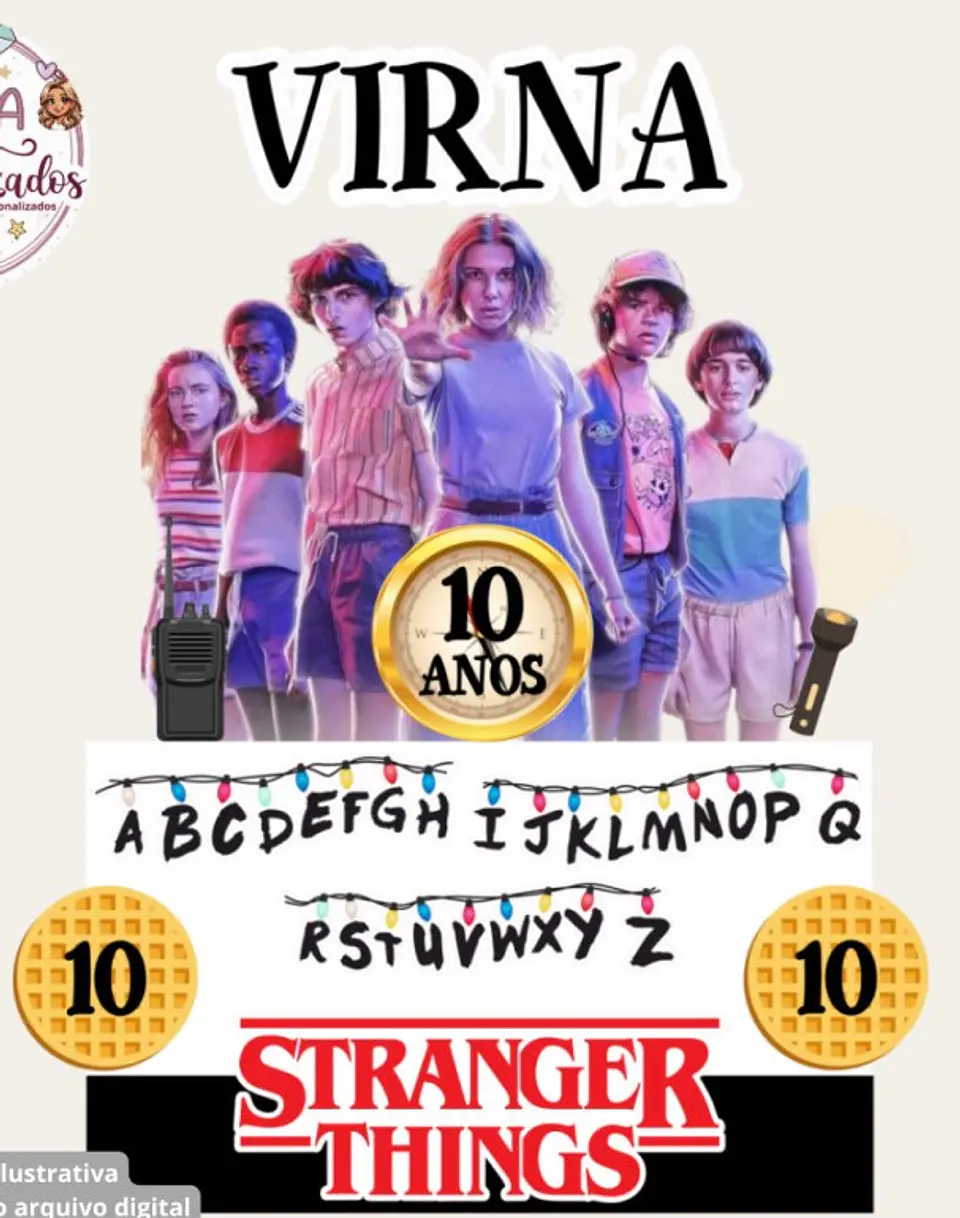 Arquivo de Corte Topo de Bolo Stranger Things 5 1