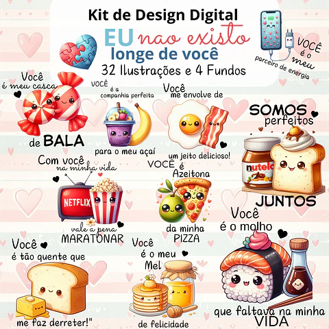 Kit Digital Eu Não Existo Longe de Você 10