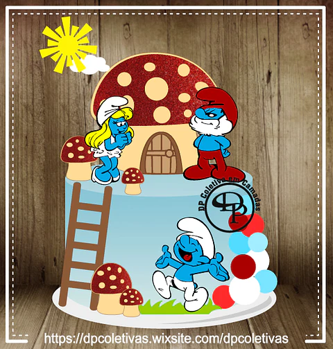 Arquivo de Corte Topo de Bolo Smurf 2