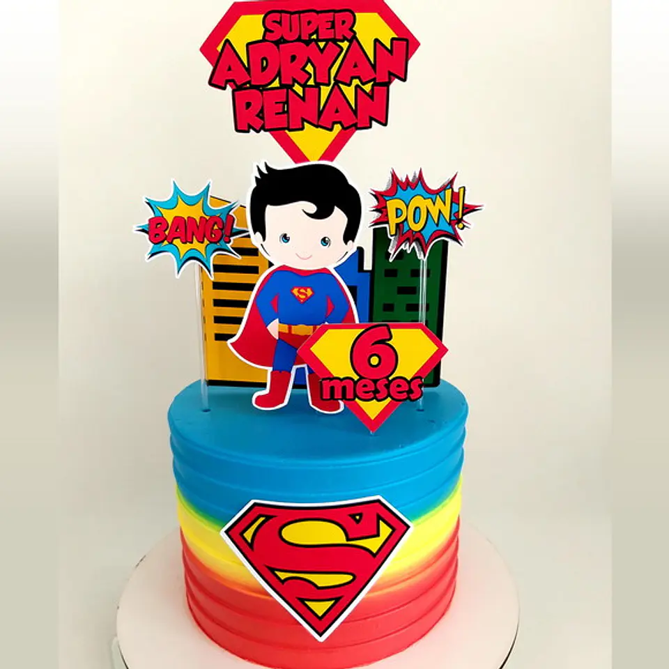 Arquivo de Corte Topo de Bolo Super Man Super Homem 10 1