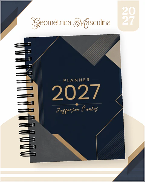 Encadernação - Agenda , Bloquinho , Calendário e Planner Geometrico