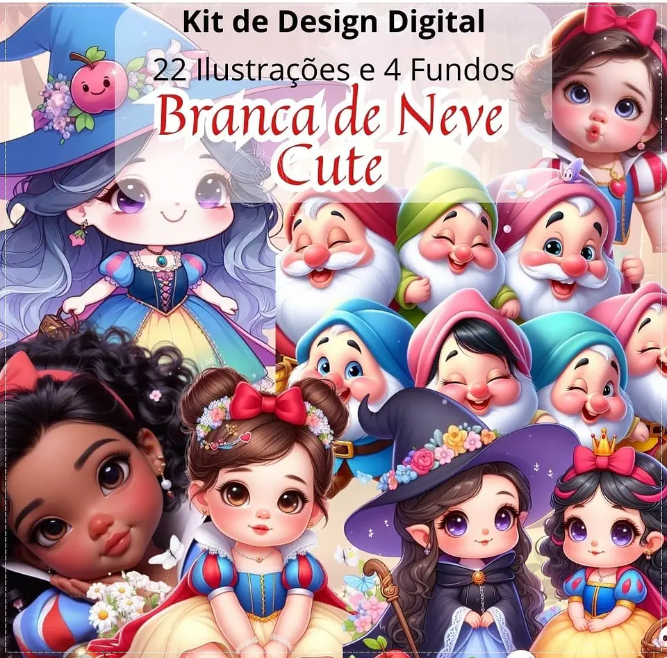 Kit Digital Branca de Neve Cute 5 1