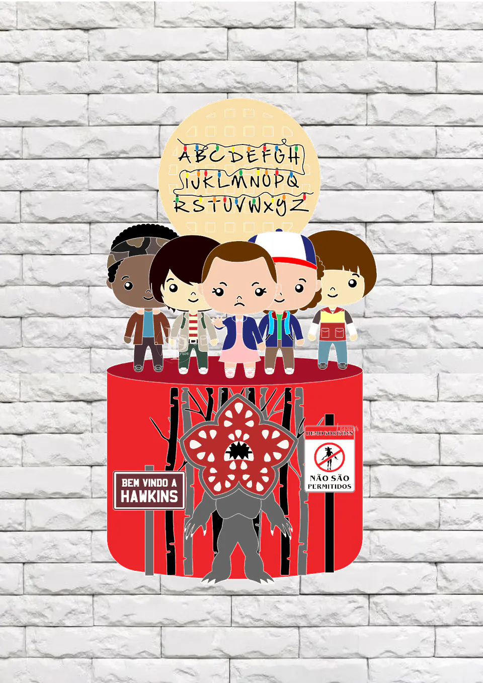 Arquivo de Corte Topo de Bolo Stranger Things 3 1