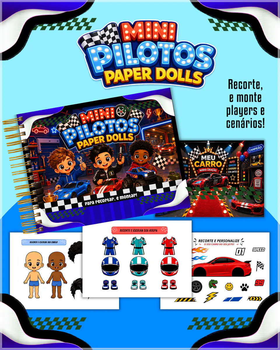 Encadernação - Paper Dolls Carros 1