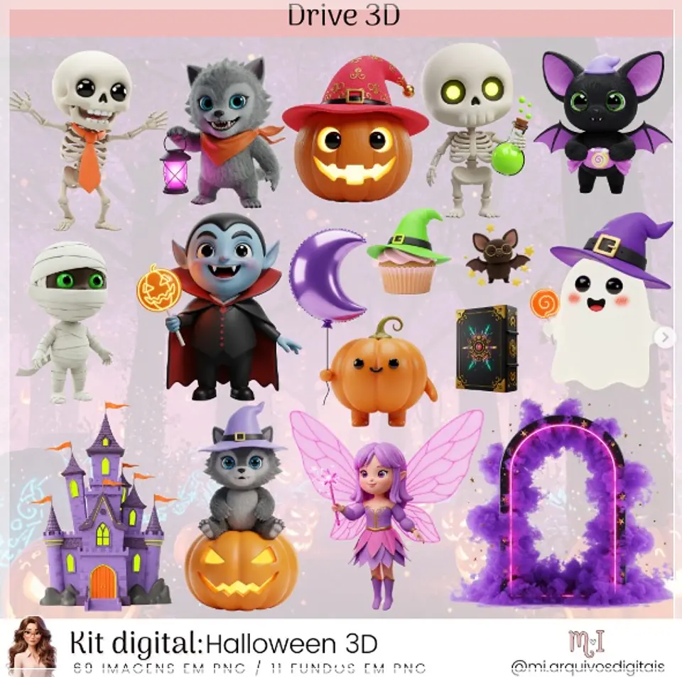 Kit Digital Halloween 3d 4 1