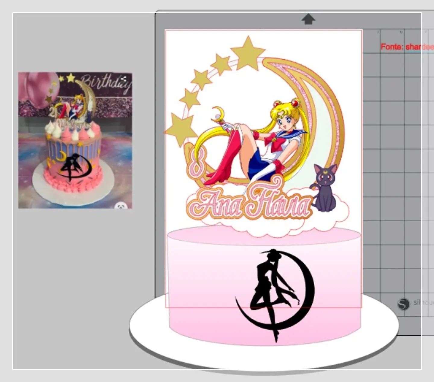 Arquivo de Corte Topo de Bolo Sailor Moon 2 1