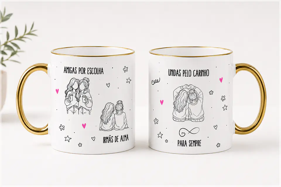 Sublimação - Caneca Amigas por Escolha 02 1