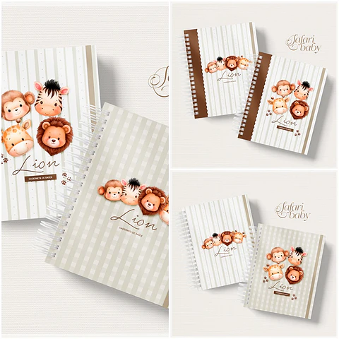Encadernação - Safari Baby Combo Maternidade - Capas , Miolo , Caneca e Cartão Sus