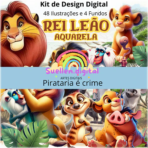 Kit Digital Rei Leão Cute 36